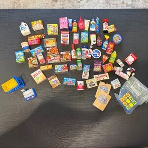 Miniature Toy Grocery & Food Accessories Set - Multicolor